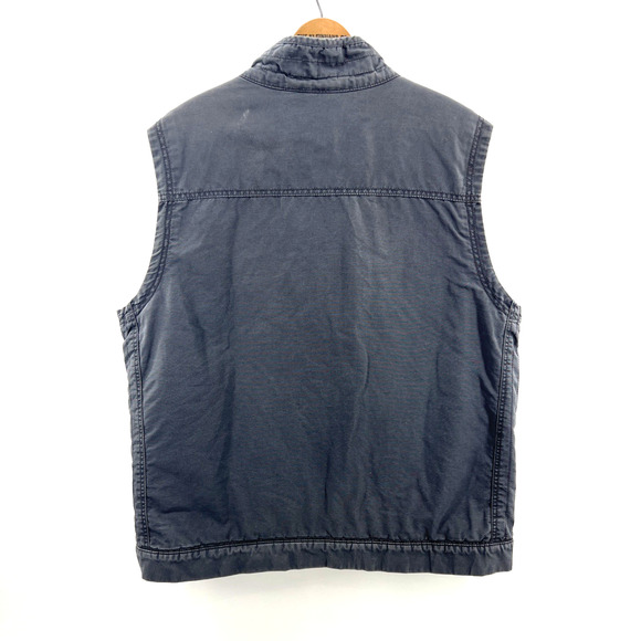 Outdoor Life Vest Men Large Blue Canvas Sherpa Lined Work Utility Grunge Y2K - Picture 6 of 12